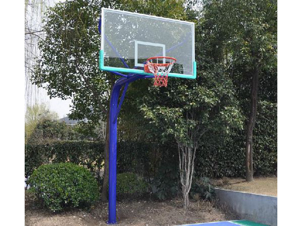 inground round pipe basketball stand