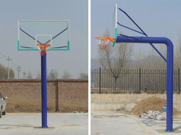 inground round pipe basketball stand